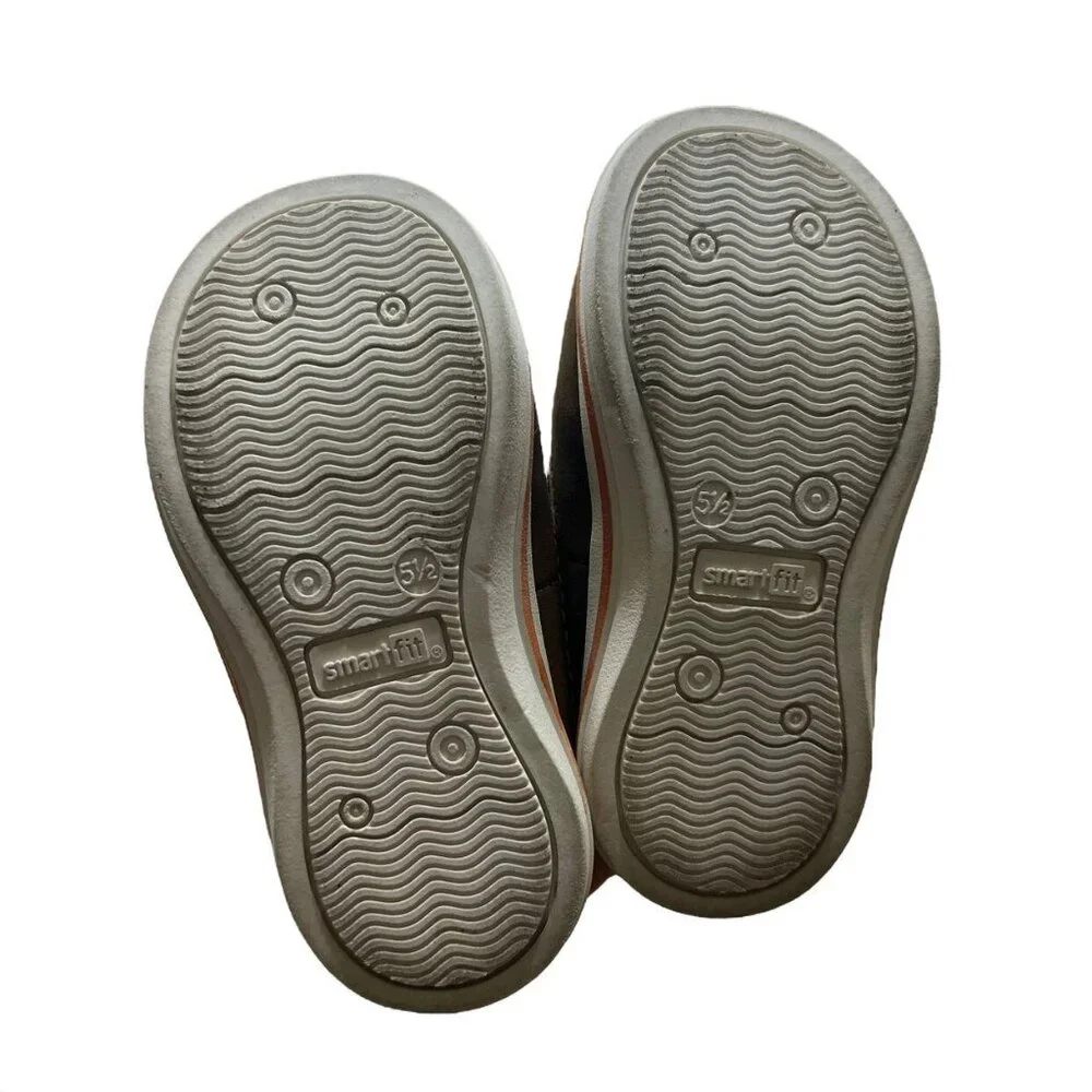 Smartfit Sz 5.5 Brown Velcro Loafers Shoes